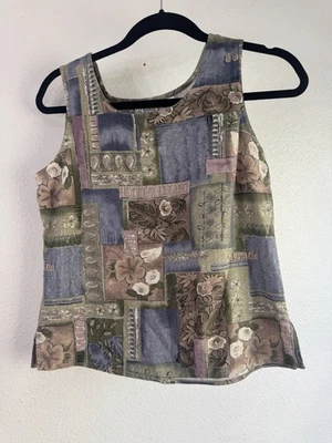 Camiseta sin mangas Liz Baker Essentials vintage pequeña seda Foto 1 de 4