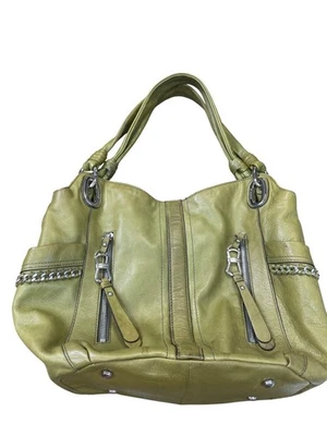 Bolso de hombro hobo vintage de cuero verde para mujer B. Makowsky SKU 9039 Foto 1 de 4