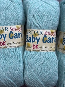 Sirdar Snuggly Baby Care Cotton Blend DK Yarn 5x50g Ball Shade Ocean Turquoise - Picture 1 of 6