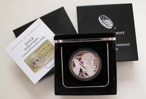 2018-P PP World War I Centennial Silver Dollar in OGP mit COA - Bild 1 von 2