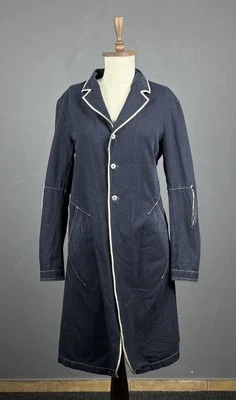 Women MARITHE FRANCOIS GIRBAUD Navy Blue Raw Denim Three Button Coat Size IT 46 - image 1 of 4
