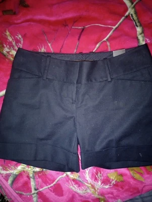  Tamanho feminino limitado 0 shorts sociais preto algemado bainha enrolada conforto ajuste puxado - Imagem 1 de 4
