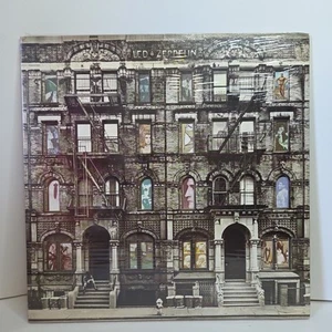 LED ZEPPELIN DOUBLE VINYL PHYSICAL GRAFFITI 1975 DIE CUT TOP OPEN CLUB PLASTIC - Picture 1 of 13
