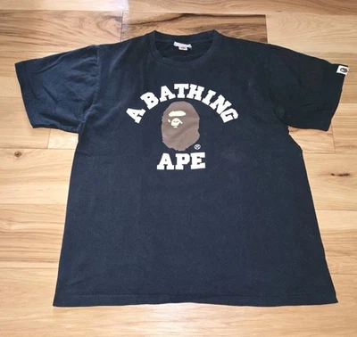 Camiseta BAPE A Bathing Ape Logo Negro Algodón s/s Talla MEDIANA. Foto 1 de 4