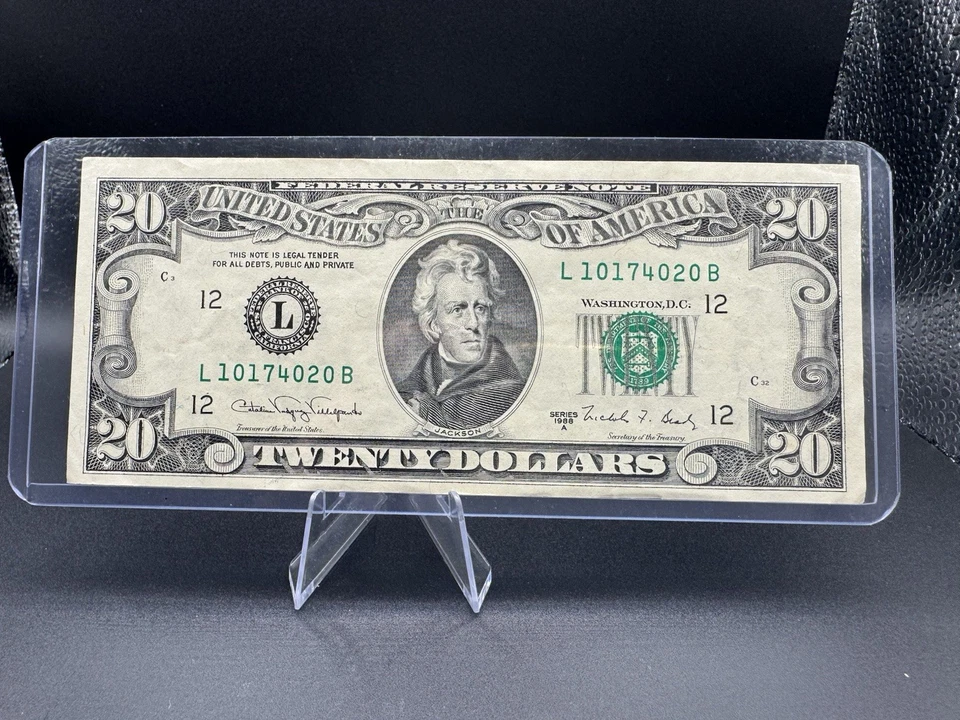 CRISP 1988A $20 Federal Reserve Note – Low Serial # L10174020B 💵 - Image 1 of 2