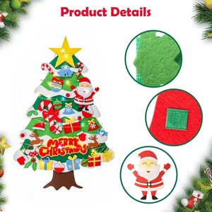 3.5FT DIY Felt Christmas Tree Set  Ornaments 5M LED String Light Xmas Decor - Bild 1 von 8