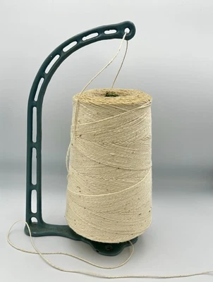 Antique Primitive Cast Iron String Twine Holder Aqua Twine Spool Included - Image 1 of 4