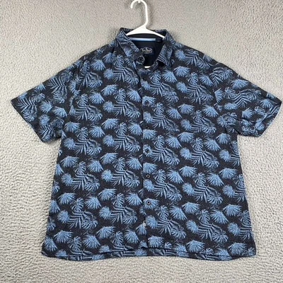 Camisa de manga corta con botones Nat Nast para hombre grande de seda mezcla de algodón estampado floral Foto 1 de 4