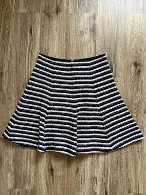 Theory Womens A Line Flare Mini Skirt Blue & White Stripe Size 4 - Image 1 of 4