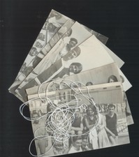 MANFREDONIA,SPIAGGIA,1926,LOTTO DI 6 FOTOGRAFIE,GRUPPO DI GIOVANI