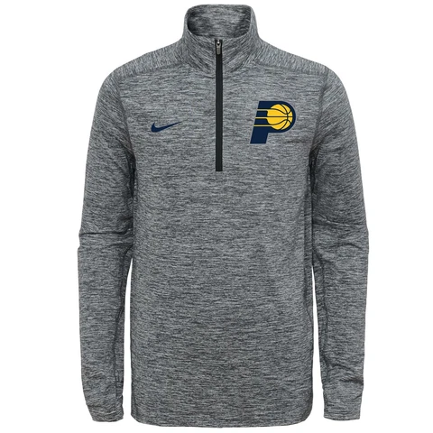 Nike NBA Youth Indiana Pacers Space Dye Heathered Grey 1/4 Zip Element Pullover Cover