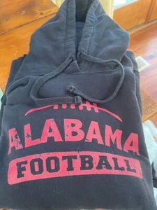 ALABAMA Crimson Tide Football M BLACK HOODIE DRAWSTRING Ring Spun Fan Favorite - Picture 1 of 3