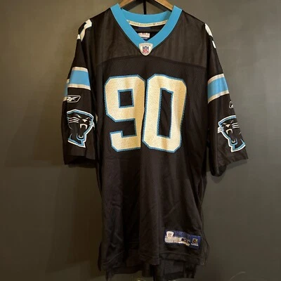 Camiseta deportiva negra Reebok NFL talla XL USMC Carolina Panthers Julius Peppers #90 de colección Foto 1 de 4