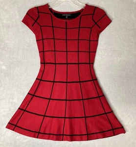 My Michelle girls size large Fit And Flare Red Black knit pullover dress - Picture 1 of 9