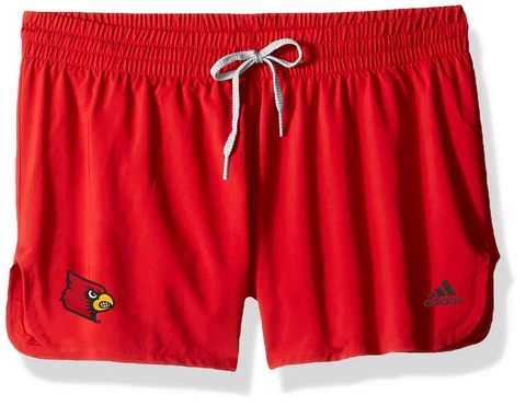 NCAA Louisville Cardinals Adult Women 2" Logo Lined Woven Shorts, Medium, Pow Cover
