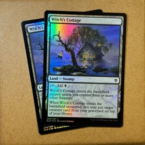 MTG ~ FOIL ~ 2x Witch's Cottage ~ ELD Throne of Eldraine ~ #249 Land ~ NM - Picture 1 of 5