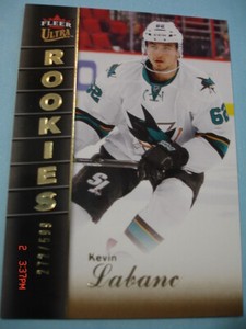 2016-17 Fleer (Showcase) "Ultra Rookies" SP # U-28 Kevin Labanc RC! (272/599)
