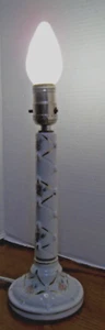 Vintage Porcelain Quilted Rose Gold Candlestick Lamp Classic Traditional Country - Picture 1 of 14
