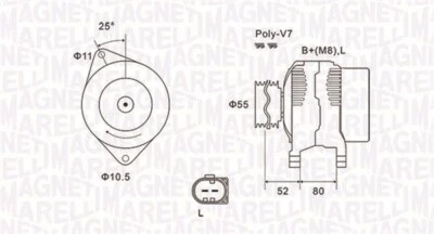 MAGNETI MARELLI 063731837010 Alternator for FIAT — 第 1/4 张图片