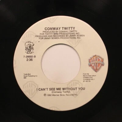 Country 45 Conway Twitty - I Can'T See Without Me / Desperado Love On Warner Bro - Image 1 of 2