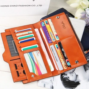 Women PU Leather Slim Wallet Ladies Long Clutch Card Holder Purse Handbag Bag US - Picture 1 of 25