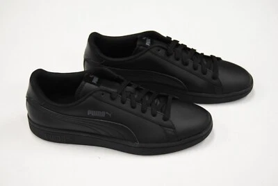 [365215-06] NEW MEN'S PUMA SMASH V2 LEATHER SNEAKERS BLACK BLACK BLACK PM78 - Image 1 of 4