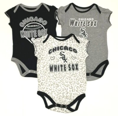 Chicago White Sox Body Mameluco Top Camisa A Presión Nuevo Niña Bebé Elección de Color Foto 1 de 4