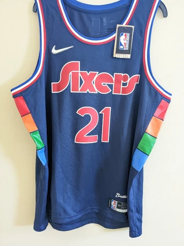 100% Authentic 52 Nike Joel Embiid 76ers Sixers NBA City Edition Swingman Jersey Cover
