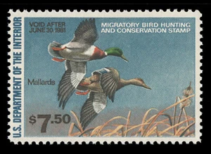 SCOTT #RW47 - $7.50 1980 DUCK STAMP - F-VF NH - Imagen 1 de 2