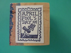 April Fool's Day Faux Postage RUBBER BABY BUGGY BUMPERS Rubber Stamp  - Picture 1 of 2