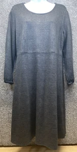 Vestido tejido a cuadros gris negro manga larga Jill Wearever Collection PS Lagenlook - Imagen 1 de 14