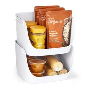 ShelfBin 2-Pack, Stackable Storage Basket Organizers for Stacking Pantry Bins - Picture 1 of 7