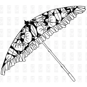 UMBRELLA - Cling STAMP - 9 x 6.5cm - Papre Parachute - PRIMA - Picture 1 of 3
