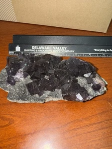 LARGE PURPLE Cube FLUORITE 490 Gram Stunning SPECIMEN Natural ESTATE FIND - Picture 1 of 4