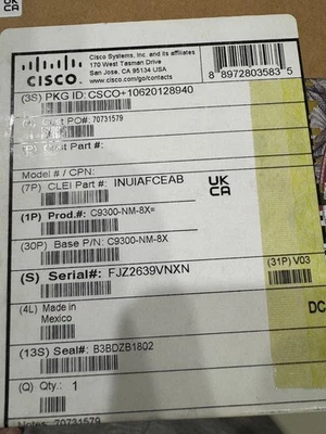 Cisco C9300-NM-8X NUEVO PRECINTADO Foto 1 de 2
