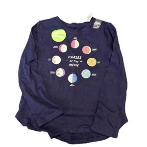 NWT Girls Size S 6/7 Gap kids Phases Of The Moon Long Sleeve Shirt - Picture 1 of 3