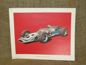 Stampa vintage Indianapolis 500 Ron Burton NUMERO UNO ~ MARIO ANDRETTI ~ 1968 RPM - Foto 1 di 15
