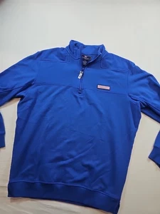 Vineyard Vines 1/4 Zip Sweatshirt Mens Size S Blue Long Sleeve Pullover - Picture 1 of 15