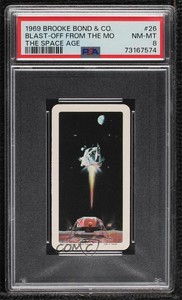 1969 Brooke Bond Red Rose The Space Age Tea Blast-Off From Moon #26 PSA 8 8d2