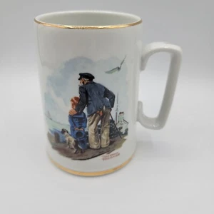 Norman Rockwell Museum Grandfather Mug “Looking Out To Sea” 4.5" Tall Metallic - Picture 1 of 7