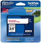 Brother 3/4" (18Mm) Red On White P-Touch Tape For Pte300, Pt-E300 Label Maker
