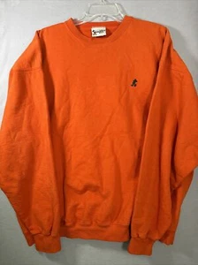 Vtg Disney Mickey Mouse Sweater Orange - XL Embroidered Silhouette Made In USA - Picture 1 of 18