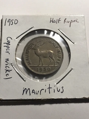 1950 Mauritius 1/2 Half Rupee Cover