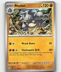 Pokemon Rhydon 112/165 Scarlet & Violet - 151 - Imagen 1 de 1