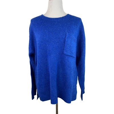 Sanctuary Women's Blue Fuzzy Knit Pocket Sweater Size XL A4 - Image 1 of 4