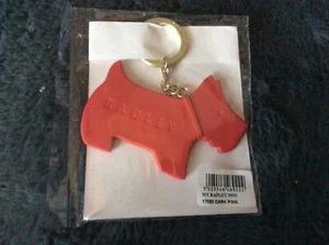 NUEVO CON ETIQUETAS Nuevo Llavero de Cuero Radley - My Radley Dog - Rosa Oscuro Scottie Dog - Imagen 1 de 3