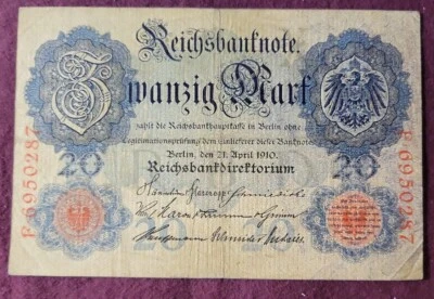 1910 Germany 20 Mark - Pick-40b - Solid GOOD - Image 1 of 2
