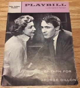 1958 PLAYBILL EPITAPH FOR GEORGE DILLON JOHN GOLDEN THEATRE EILEEN HERLIE 00250 - Picture 1 of 12