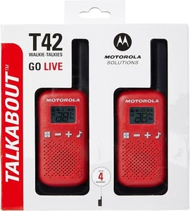 Motorola Talkabout T42 Rot - 2 x PMR-Funkgeräte/Walkie Talkie - 4km Reichweite - Bild 1 von 2