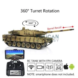 7.0 1/16 Henglong Leopard2A6 FPV RTR RC Tank 3889 Barrel Recoil Metal Tracks - Picture 1 of 1